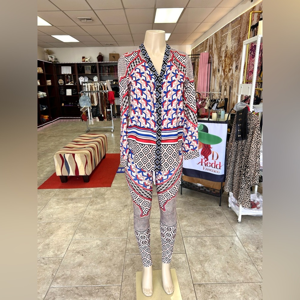 Button down blouse & legging set